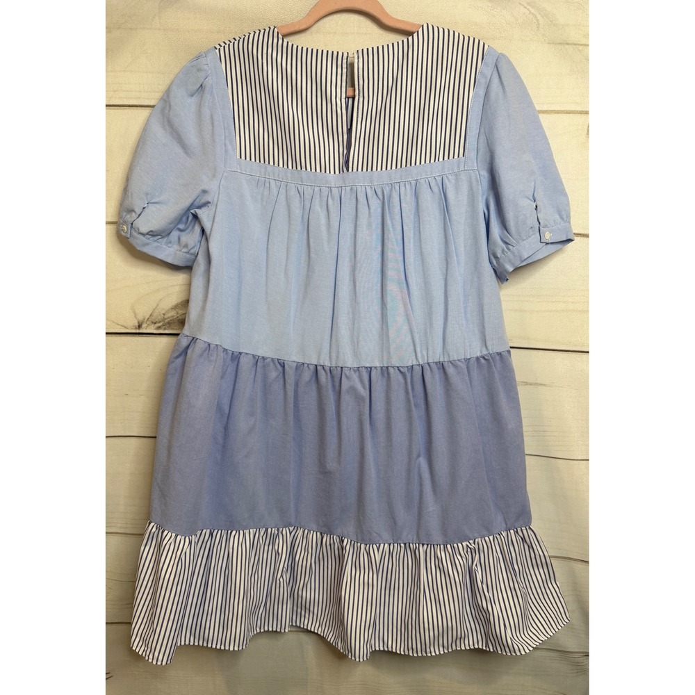 Pomander Place Light Blue & White Striped Mini Dress - Picture 6 of 6